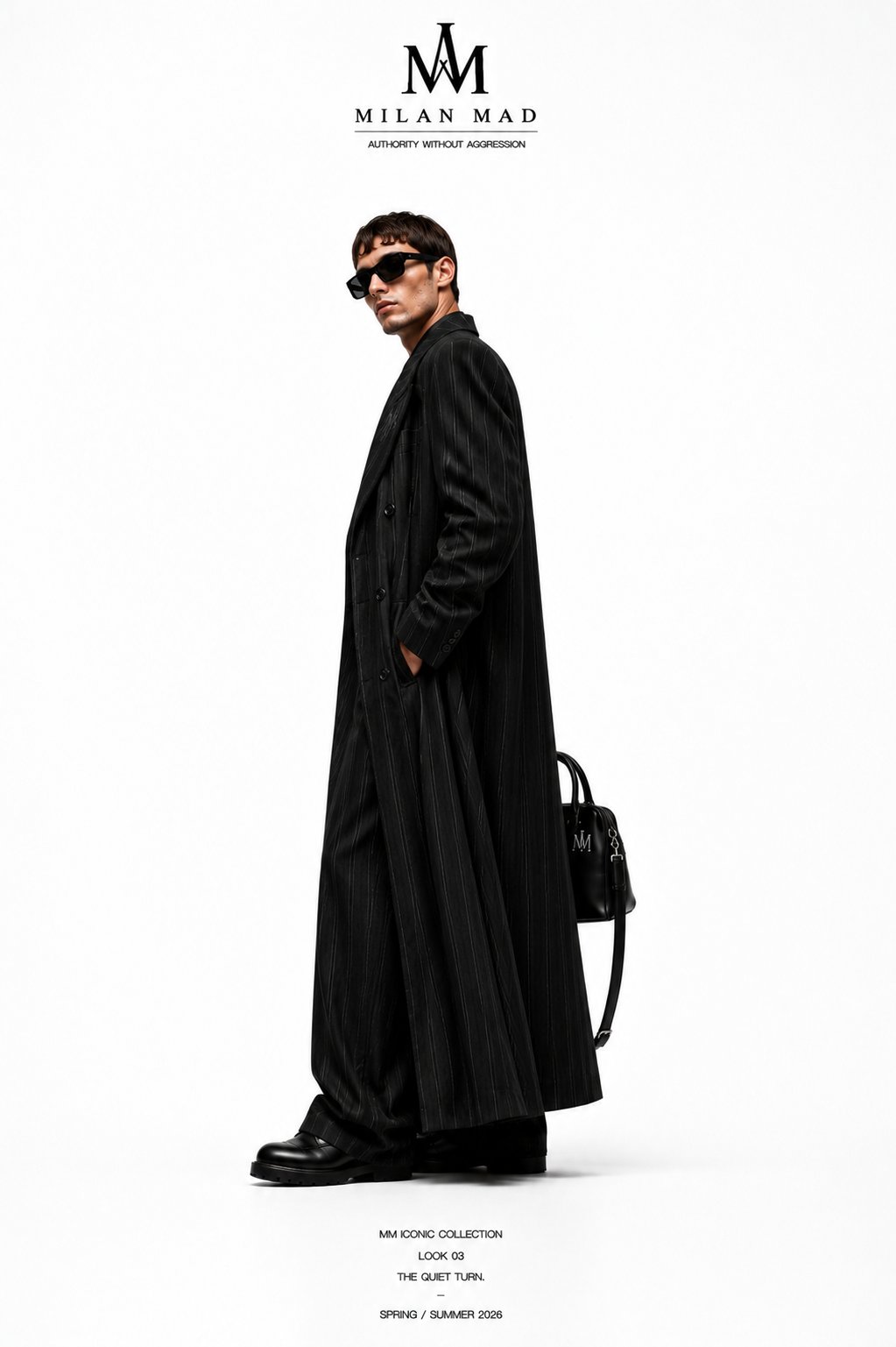 Quiet Turn Pinstripe Coat — view 3