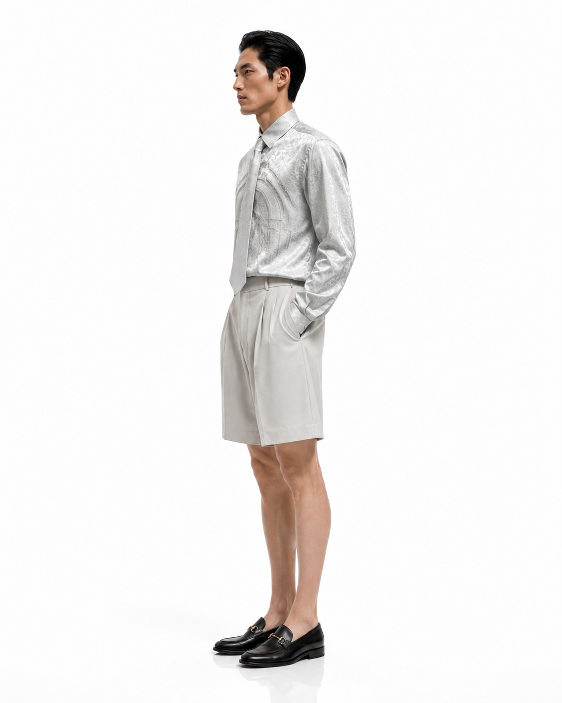 Portico Silk Jacquard Shirt — view 3