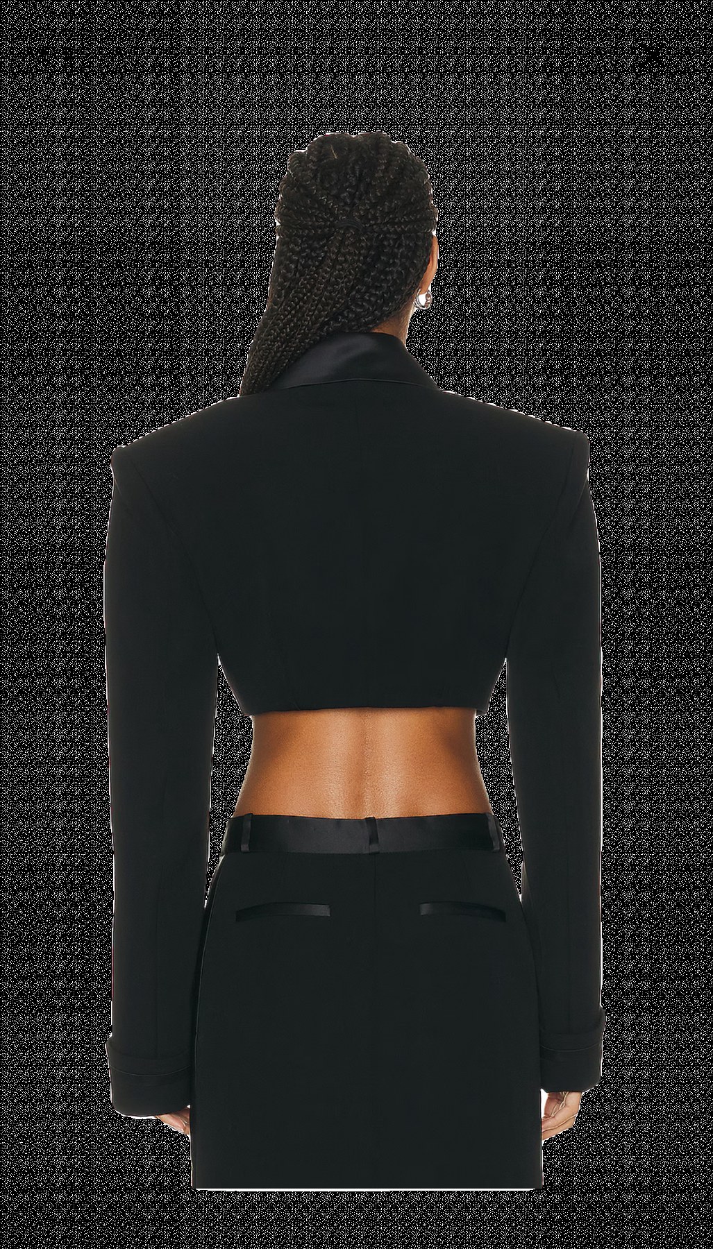 Fitted Cropped Coat Satin — view 3
