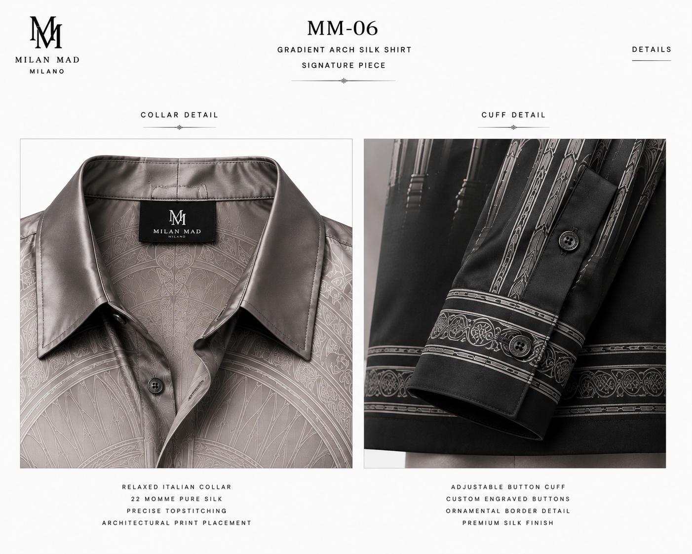 Gradient Arch Silk Shirt — view 4