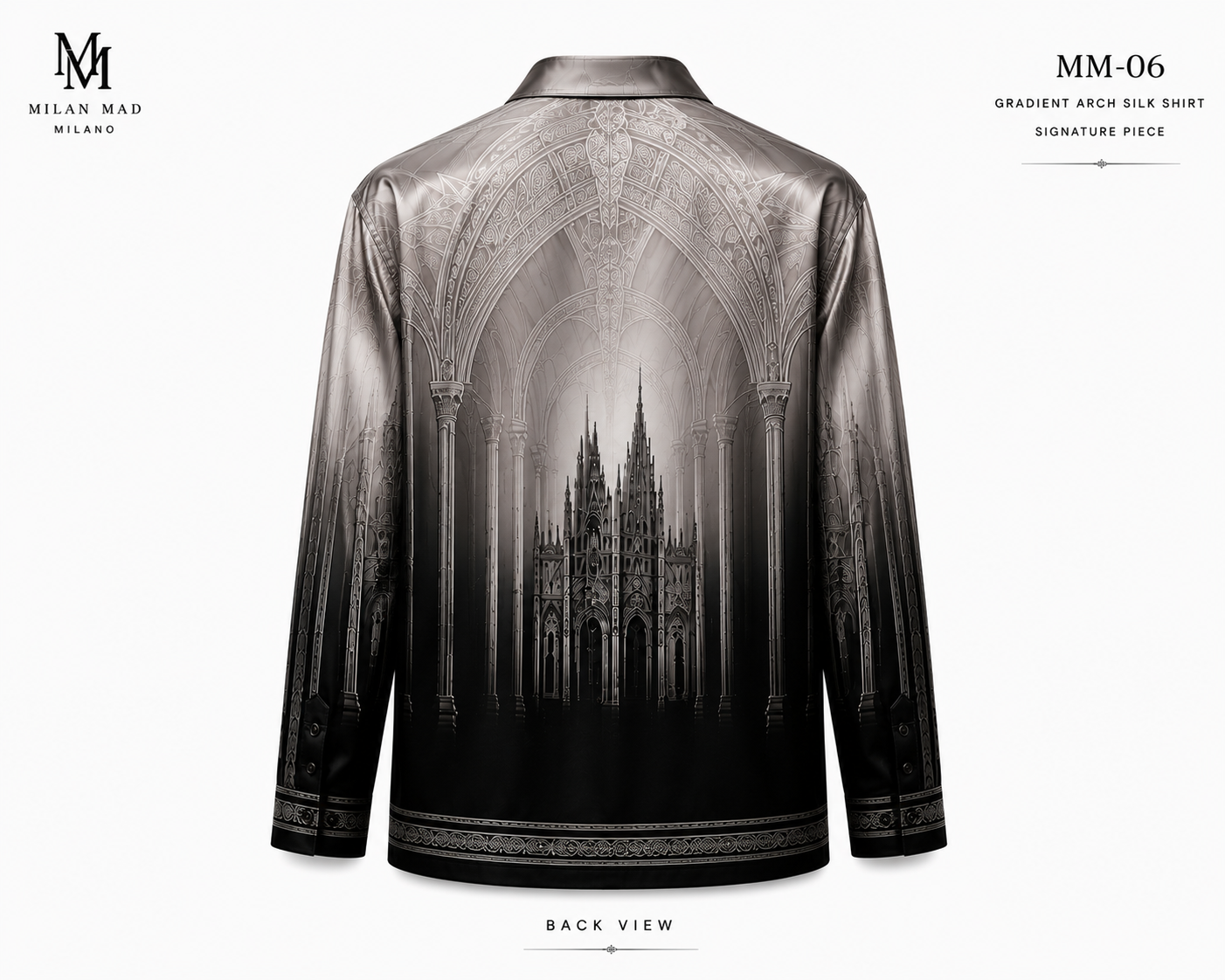 Gradient Arch Silk Shirt — view 3