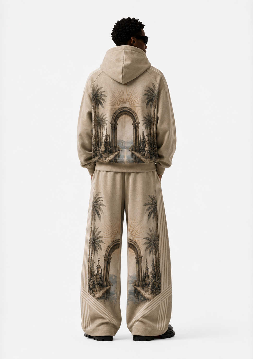 Villa Ligure Printed Cashmere Jogger Set — view 2