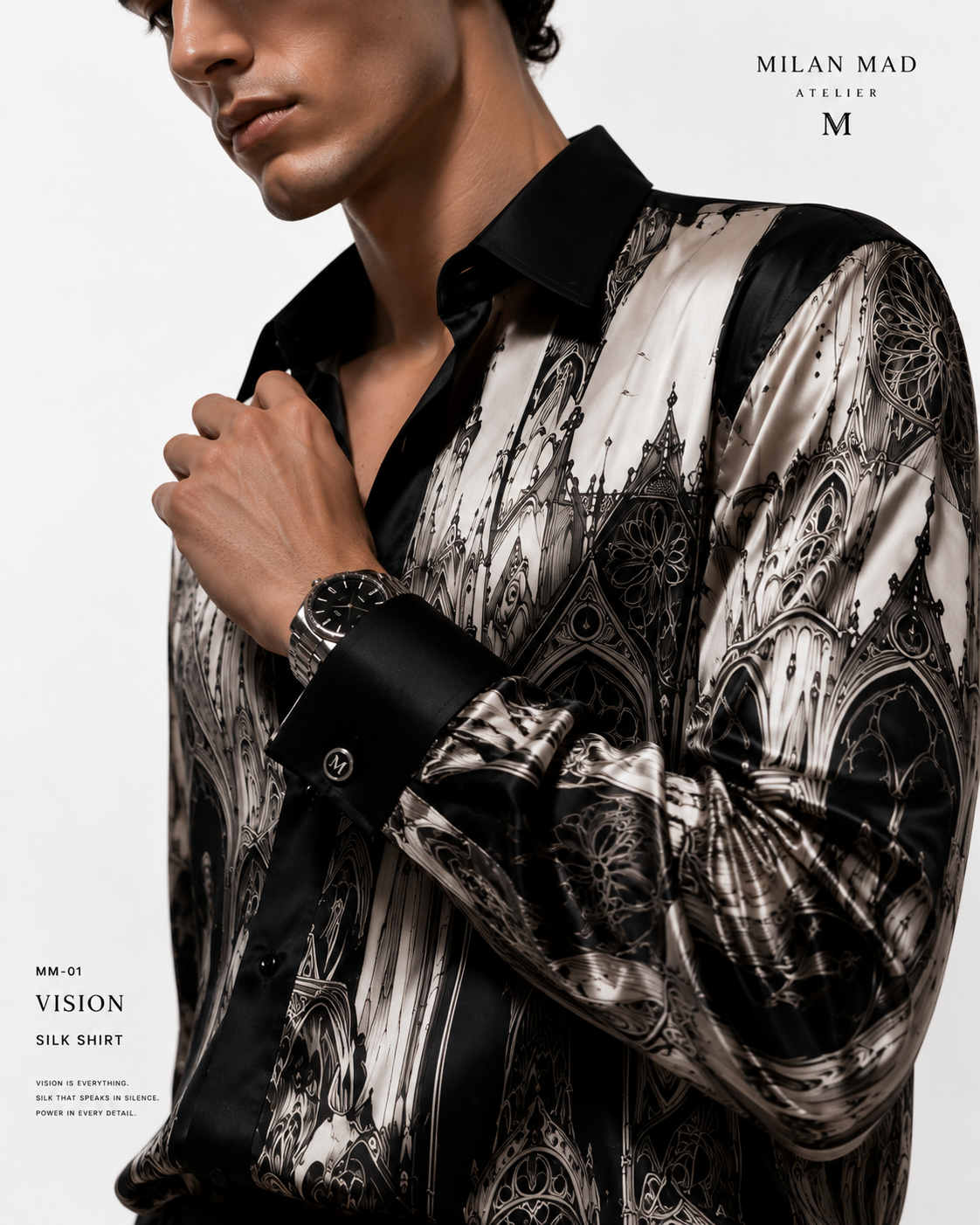 Cathedral Print Silk Shirt — view 5