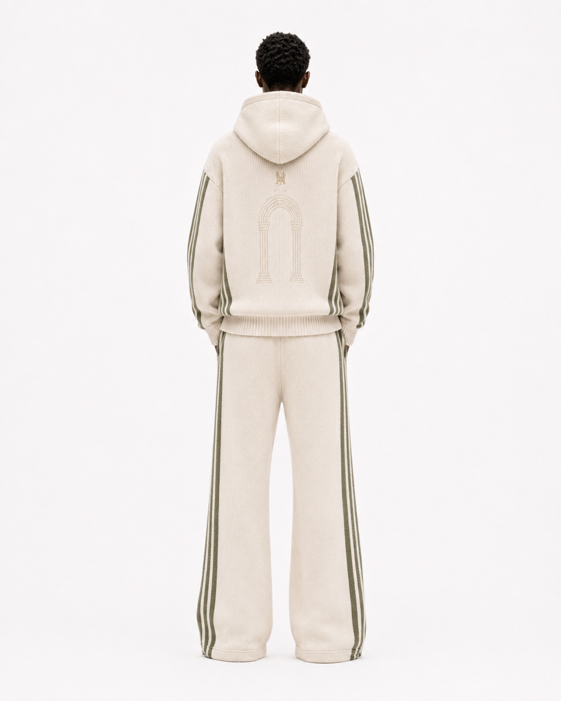 Palazzo Striped Cashmere Jogger Set — view 2