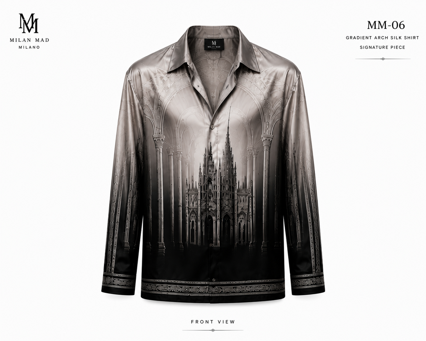Gradient Arch Silk Shirt — view 2