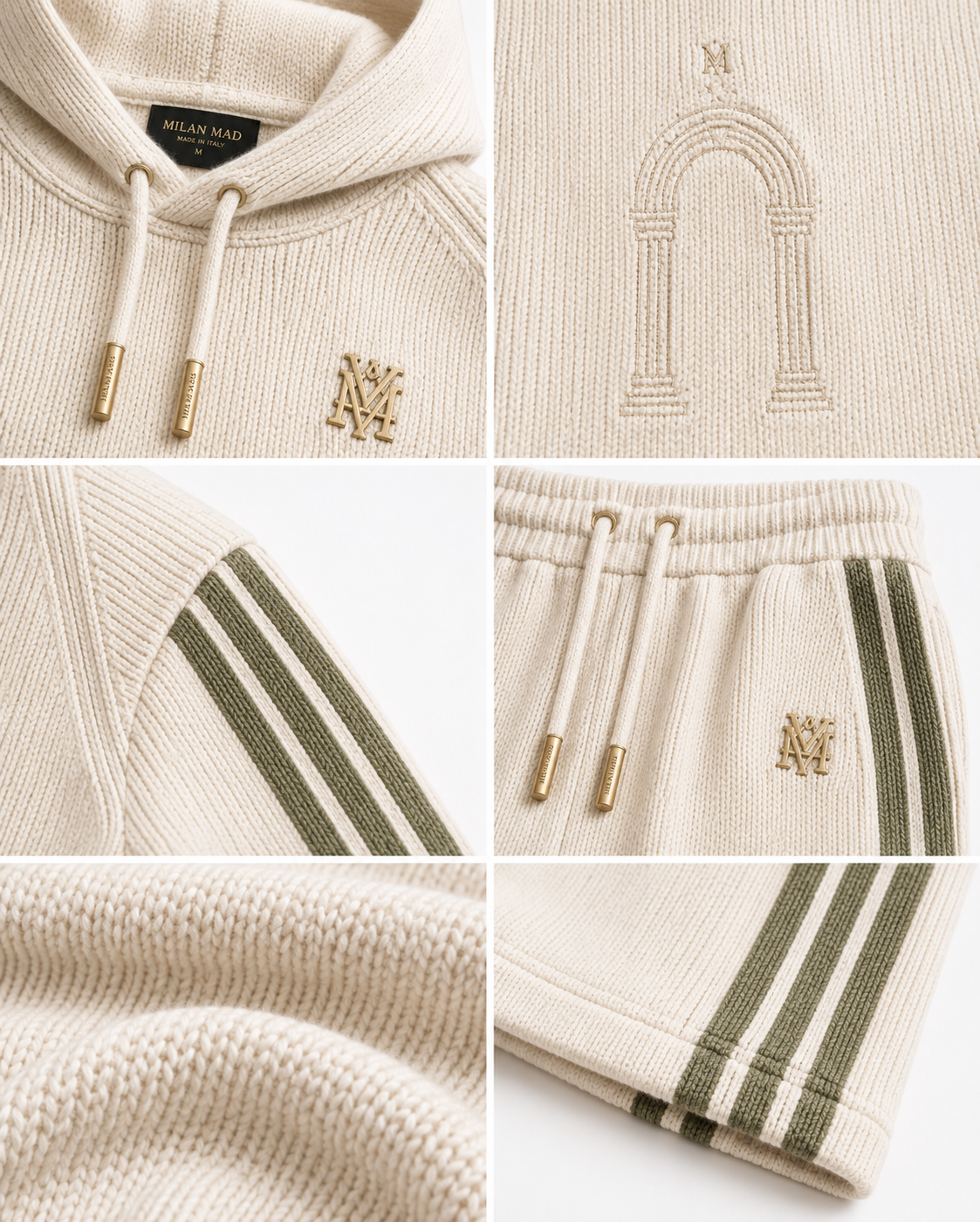 Palazzo Striped Cashmere Jogger Set — view 4