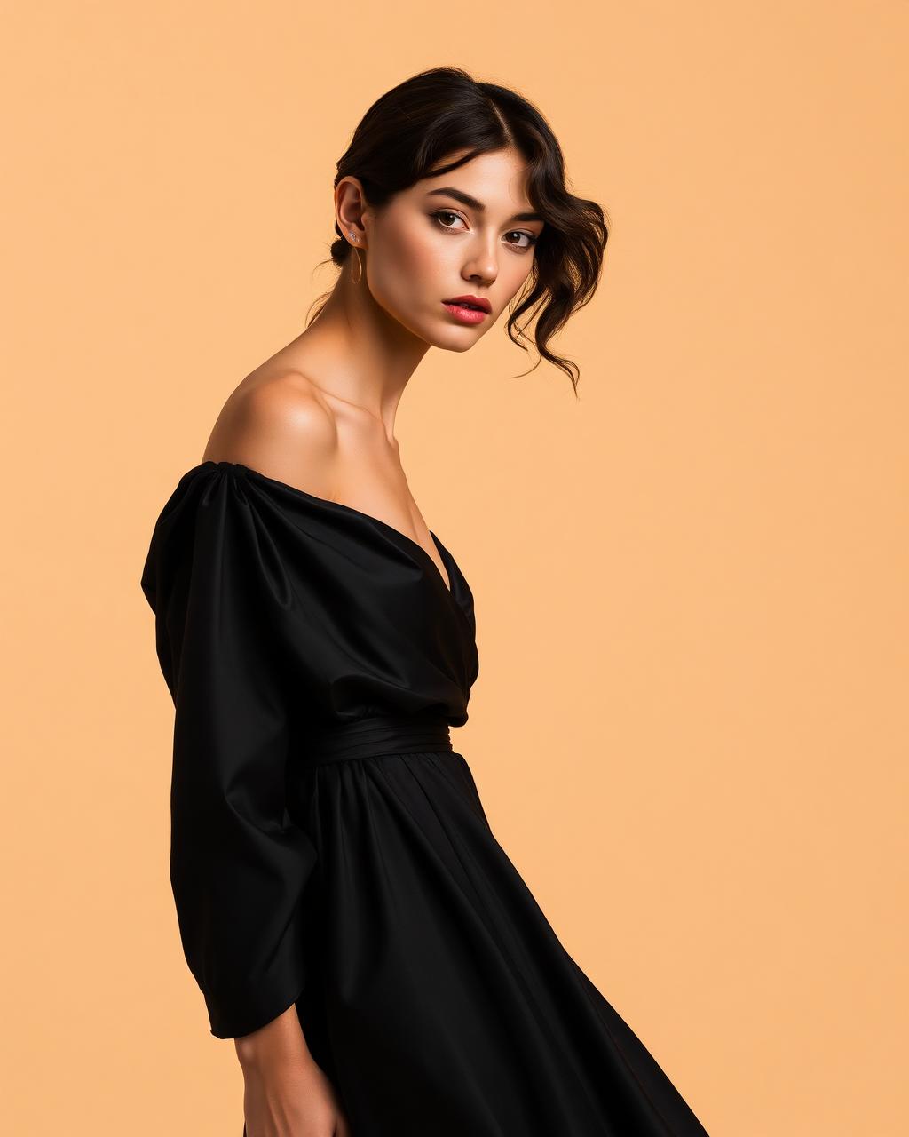 Silk Off-Shoulder Dress