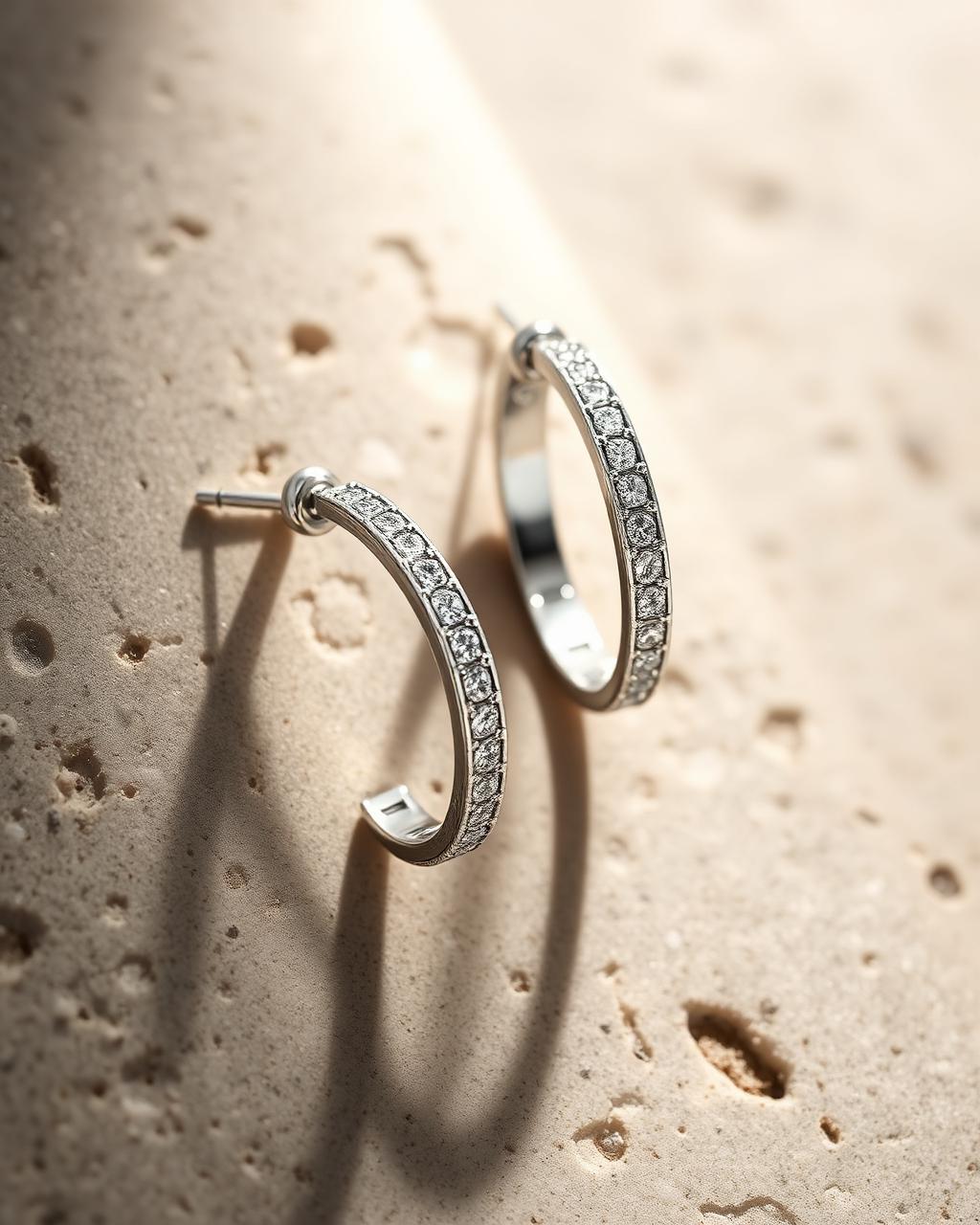 Pavé Diamond Hoops