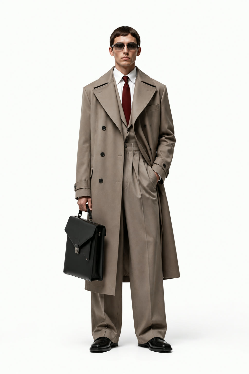Tan Gabardine Trench