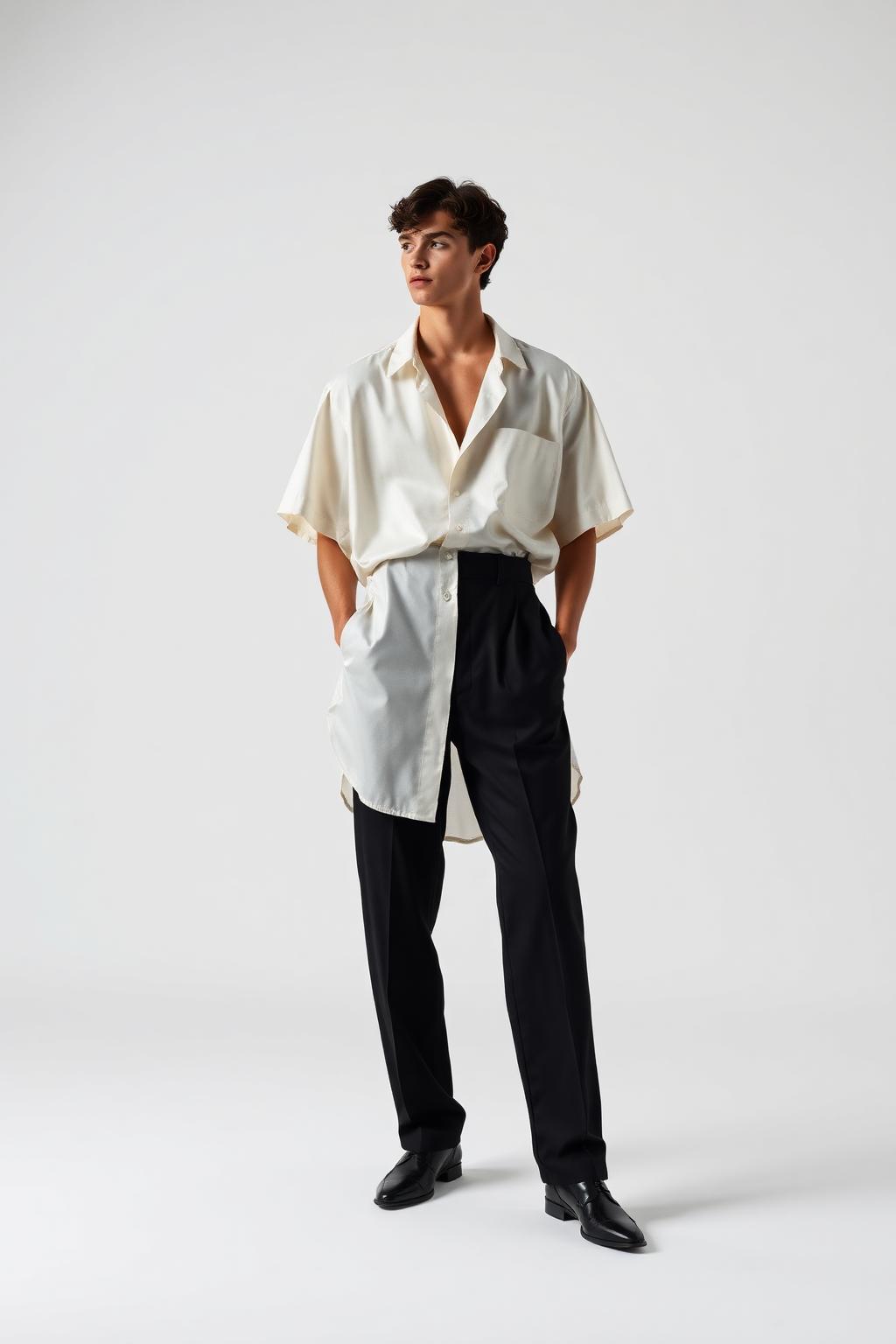 Ivory Silk Short-Sleeve Tee